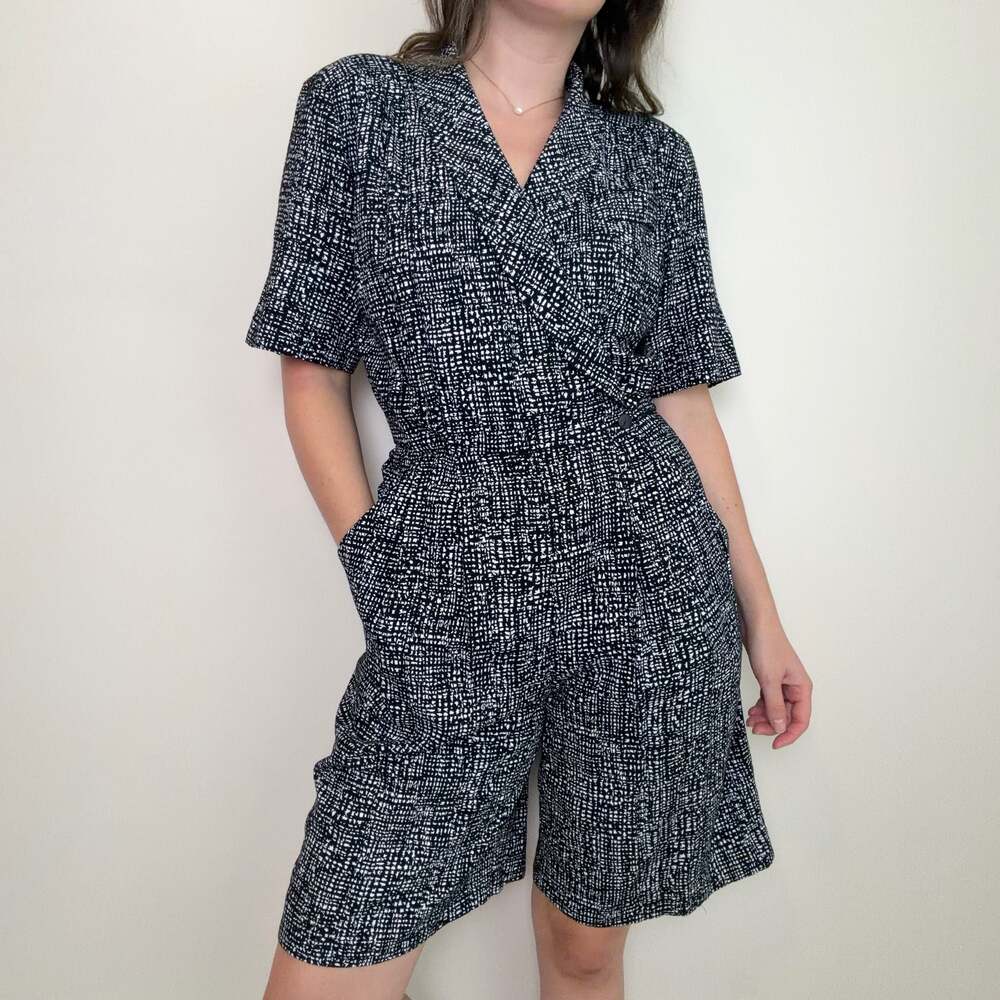 Vintage Black and White Retro Romper